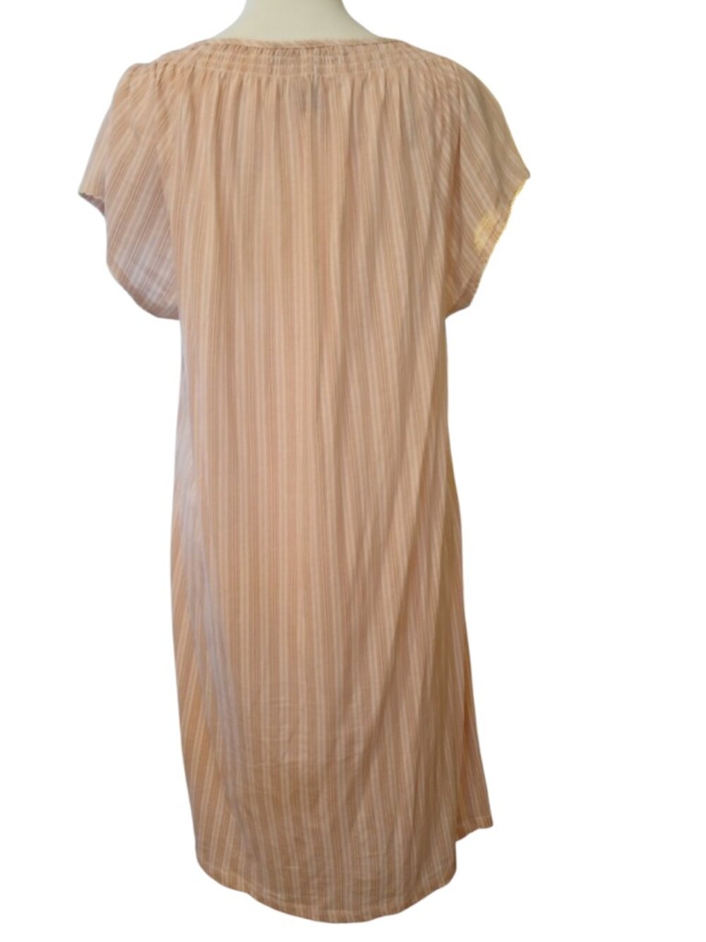 Lauren Ralph Lauren pink striped cotton peasant dress like new size M - Picture 2 of 7